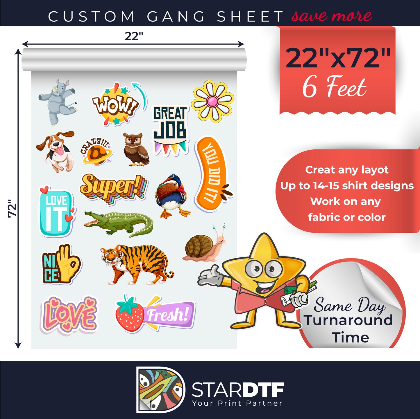 Custom DTF Transfer-UPLOAD YOUR GANG SHEET